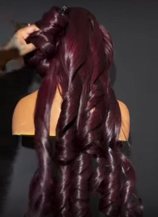 Burgundy wig